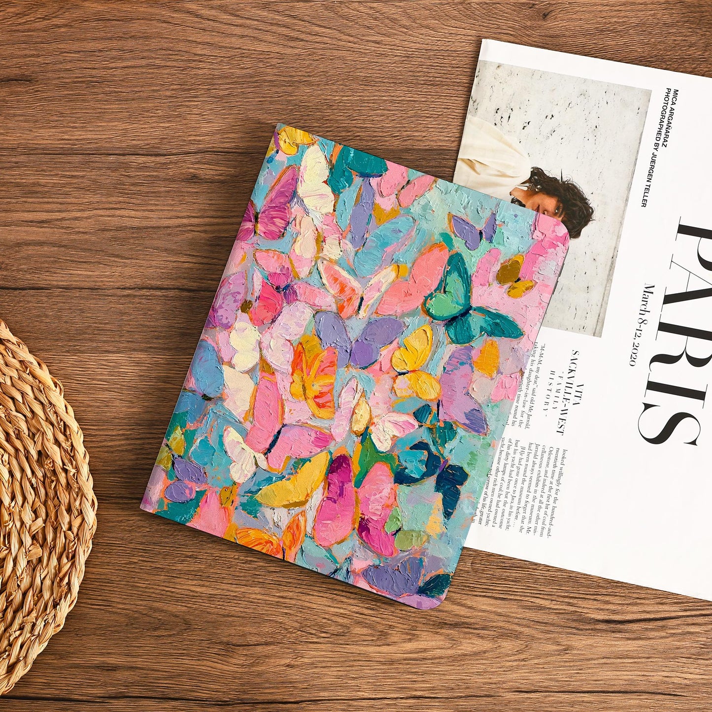 Colorful Butterfly Oil Painting Ipad Case With Pencil Holder Cover For Ipad 11/10/9 A16 2025 M3 Air 7/6/5th 11" 10.9" 13" 2024 Pro 12.9" M4