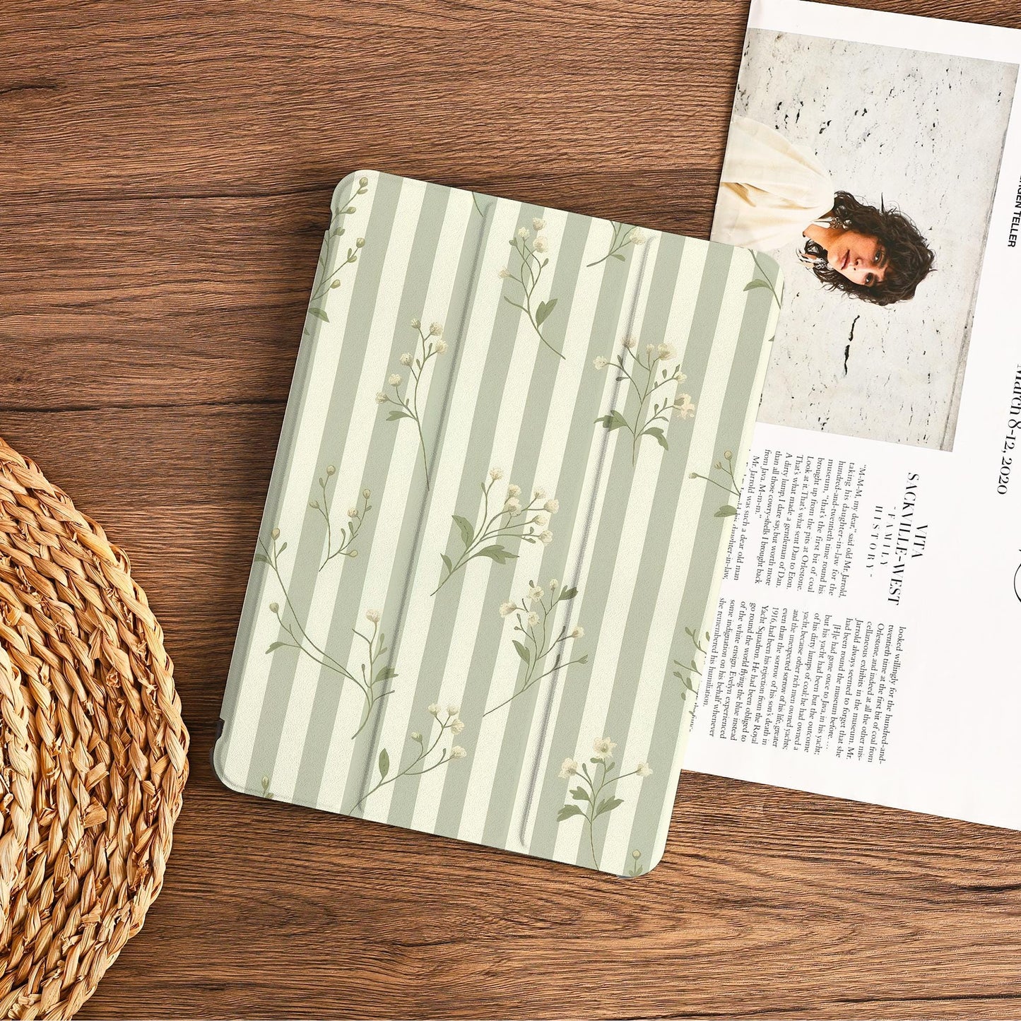 Fresh White Blossoms Ipad Case With Pencil Holder Cover For Ipad 11 A16 2025 M3 Air 7/6th 11" 10.9" 13" 2024 Pro 12.9" M4 M2 Air 4/5 11"