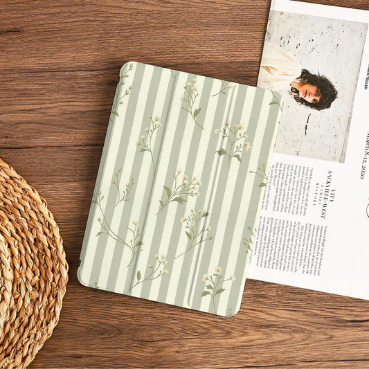 Fresh White Blossoms Ipad Case With Pencil Holder Cover For Ipad 11 A16 2025 M3 Air 7/6th 11" 10.9" 13" 2024 Pro 12.9" M4 M2 Air 4/5 11"