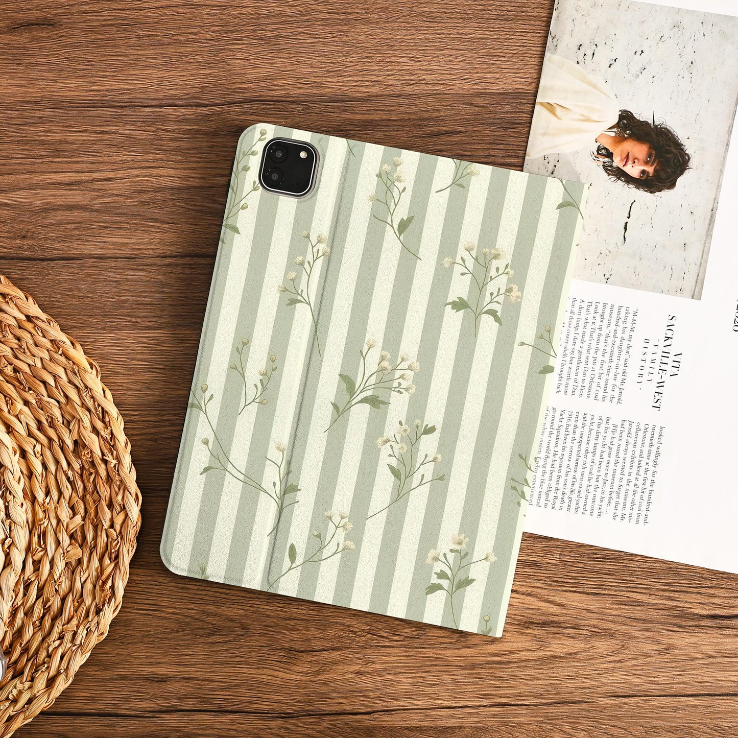 Fresh White Blossoms Ipad Case With Pencil Holder Cover For Ipad 11 A16 2025 M3 Air 7/6th 11" 10.9" 13" 2024 Pro 12.9" M4 M2 Air 4/5 11"