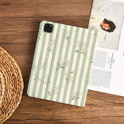 Fresh White Blossoms Ipad Case With Pencil Holder Cover For Ipad 11 A16 2025 M3 Air 7/6th 11" 10.9" 13" 2024 Pro 12.9" M4 M2 Air 4/5 11"