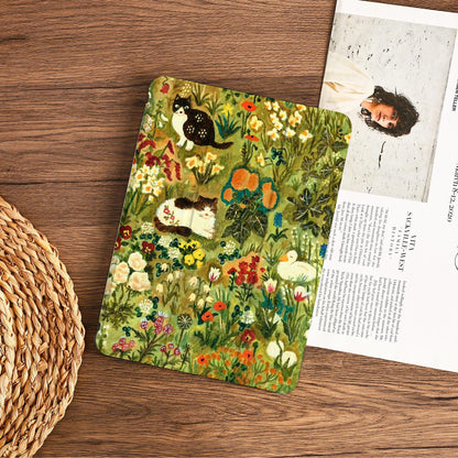 Cat Pastoral Oil Painting Ipad Case With Apple Pencil Holder Cover For Ipad 11/10/9 A16 2025 M3 Air 7/6/5th 11" 10.9" 13" 2024 Pro 12.9" M4