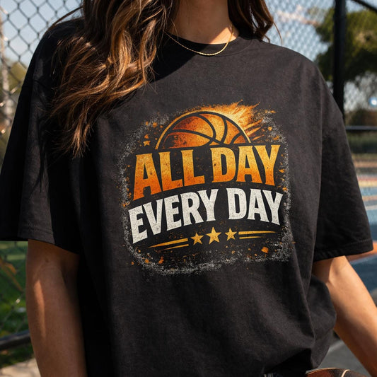 All Day Every Day Basketball Shirt, Vintage Distressed Sports Tee, Basketball Lover Gift, Unisex Streetwear Graphic T Shirt