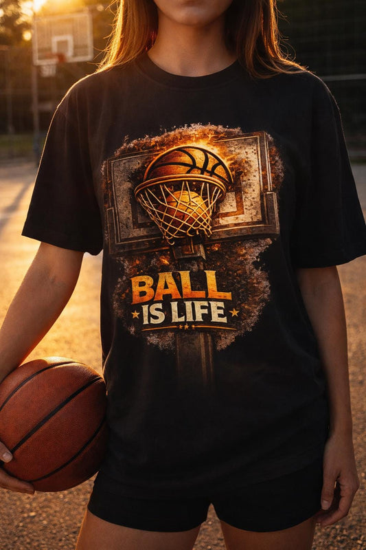 Ball Is Life Basketball T-Shirt, Vintage Sports Graphic Tee, Basketball Lover Shirt, Unisex Streetwear Tee, Gift for Players Fans